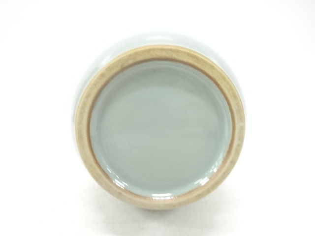  米沢久造　青磁　花入